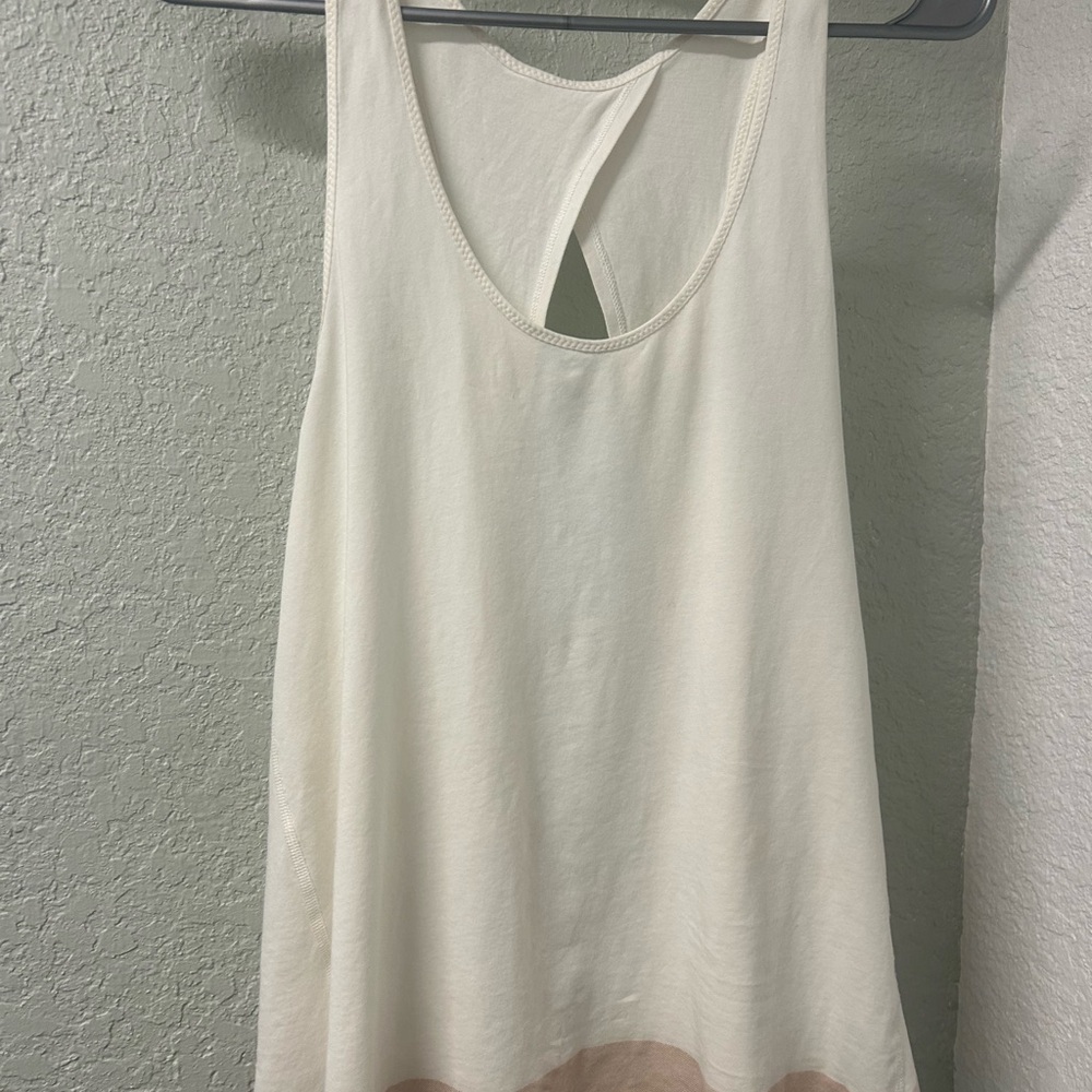 Lululemon Athletica Cream Tank Top open/tie back size 8